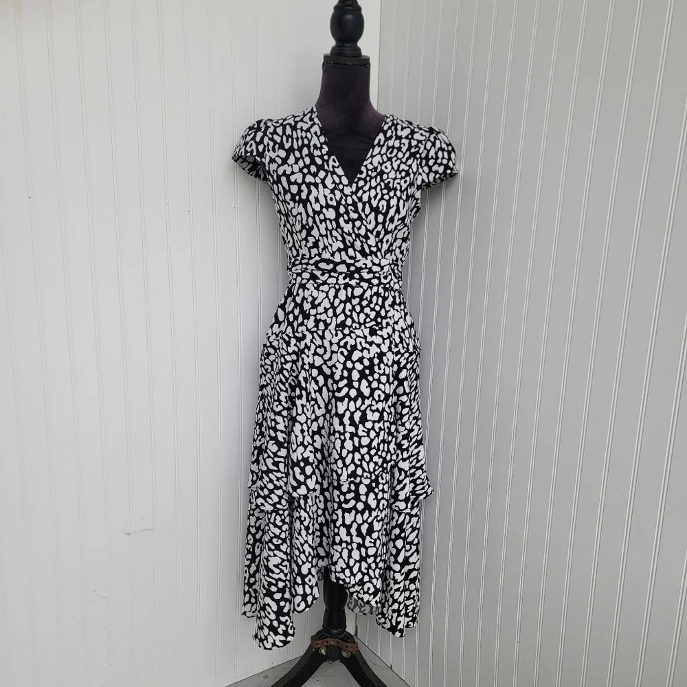 Calvin Klein Monochrome Patterned Midi Dress